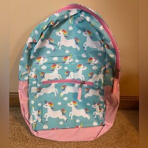 Unicorn Print Kids Backpack - Blue and Pink